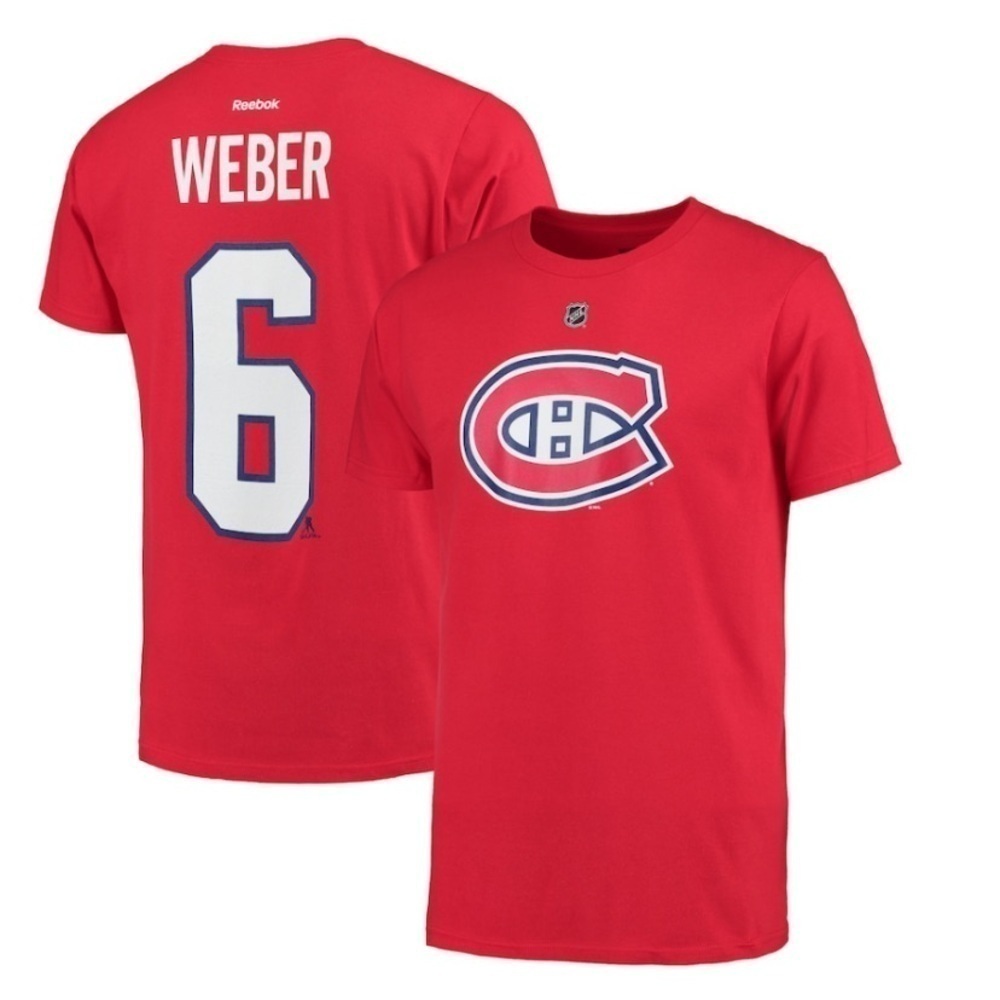 Reebok XL Men's Montreal Canadiens Shea Weber Reebok Red Name & Number T-Shirt